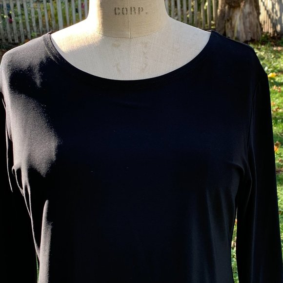 Simpli Black Top with Peplum - Picture 2 of 10